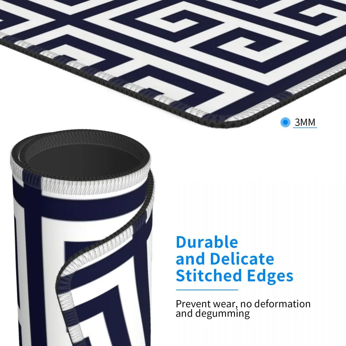 Alas Mouse Angkatan Laut Greek Key Alas Mouse Keyboard Komputer Alas Meja Laptop Gamer Alas Meja Kantor