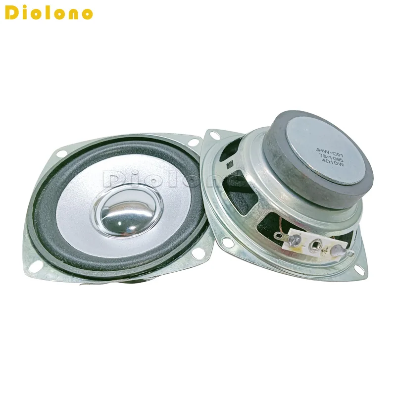 4 Ohm 10W Loudspeaker 78MM 3 Inch Square Silvery Speaker Silvery Cap 45MM External Magnetic Height 35MM