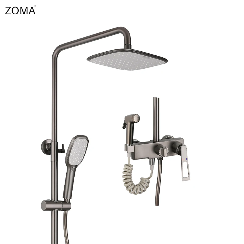 

Faucet 304 Hotel Apartment Bathroom Four Function Shower Combination Stainless Steel Bathtub Faucet Shower Set Combination