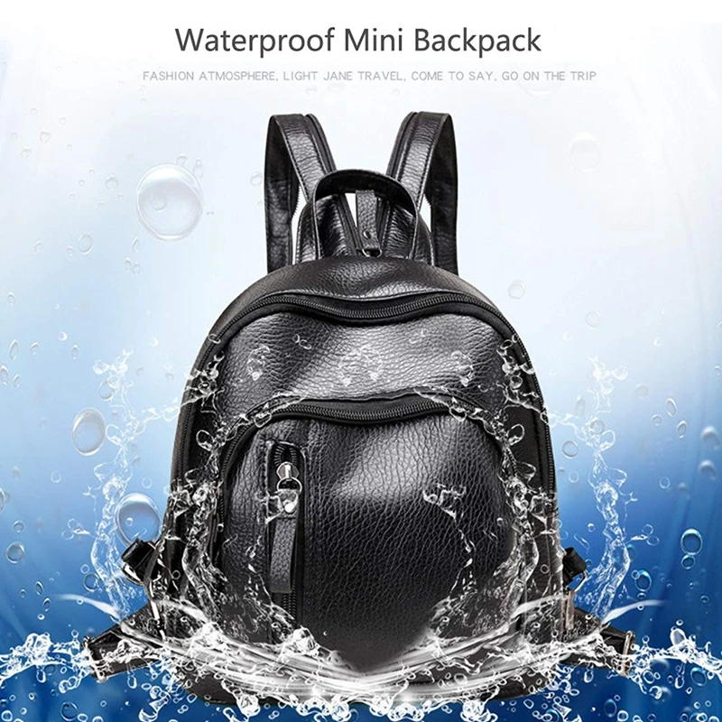 Mini Backpack, Classic PU leather Travel Daypack Shoulder Bag for Women-A51M