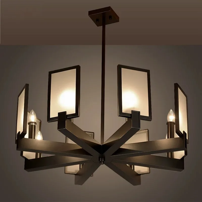 Modern new  classical custom wrought iron engineering chandelier, hotel clubhouse villa restaurant private room hall light