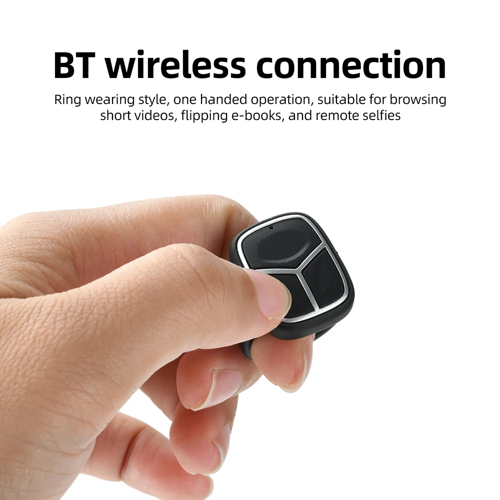 3-in-1 Smart Ring Wireless Bluetooth Remote Control DC 5V Fingertip Artifact for Selfie/Page  Flipping/Video&Music Control
