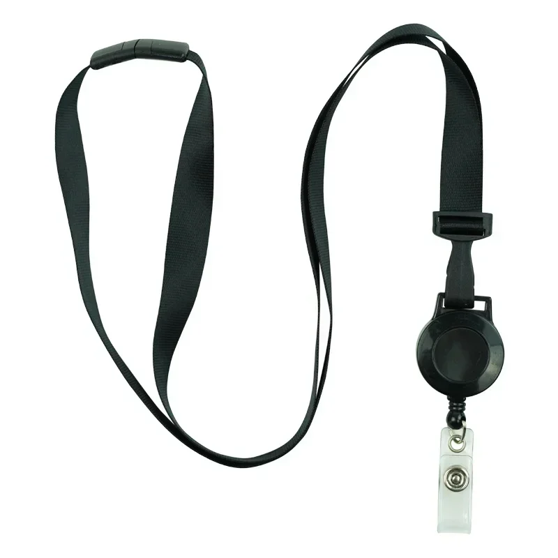 1Pc Retractable Lanyard Solid Color Neck Strap for Working Permit Badge Holder Lanyards Employee's Pass Work Card Neck Straps
