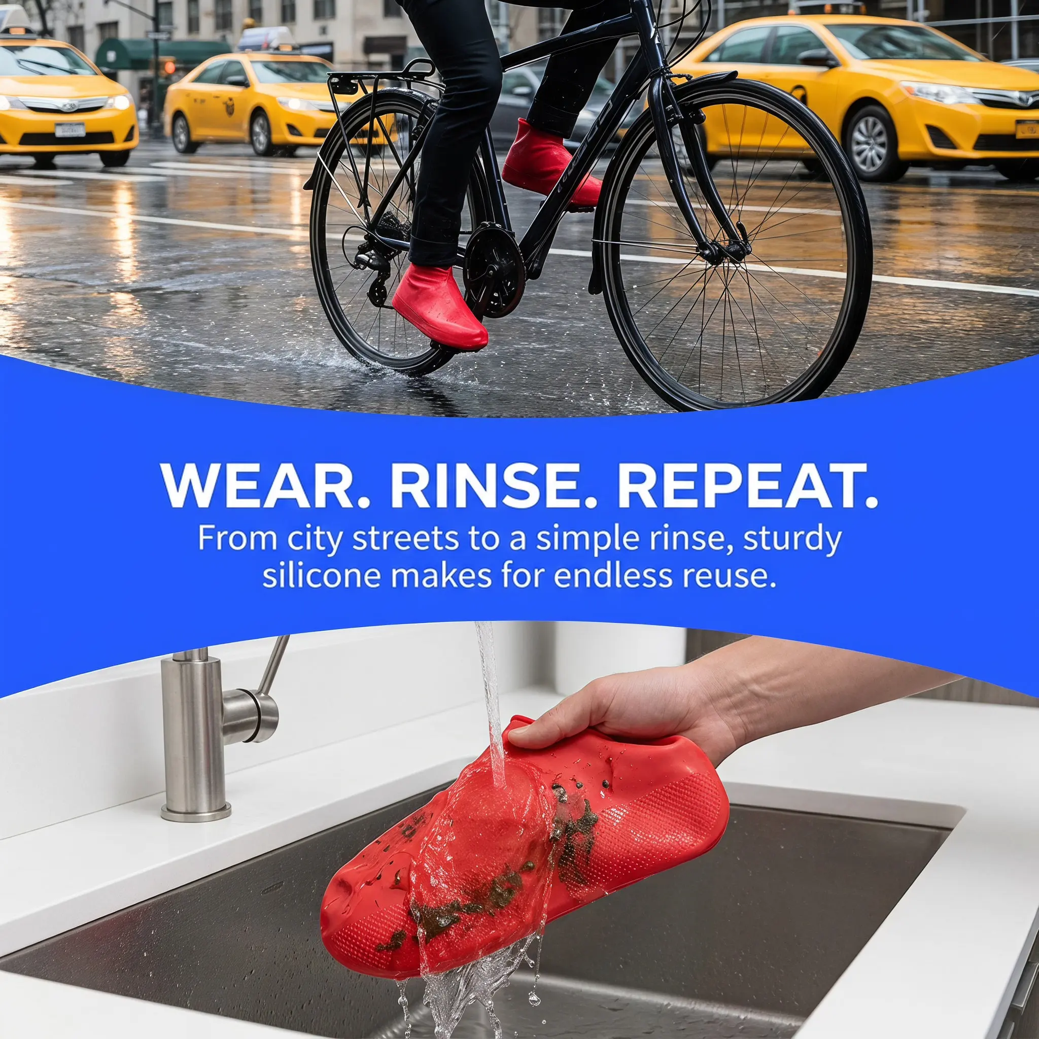 3Pair Rain Proof Disposable Latex Shoe Covers Anti Slip Waterproof Shoe Protector Wear Resistant Shoes Cover Reusable