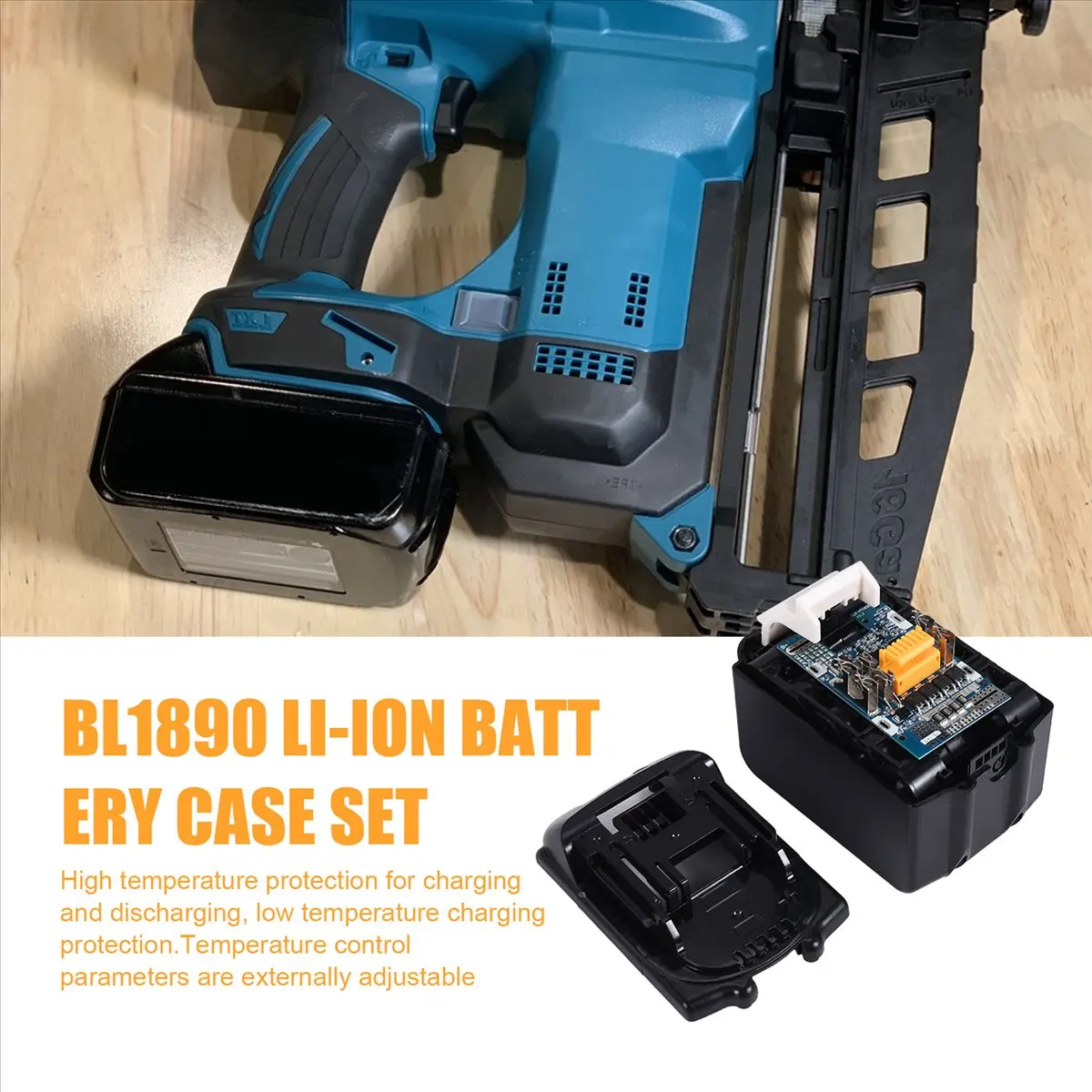 (ABDH) BL1890 Li-Ion Battery Case PCB Charging Protection Circuit Board Shell Box BL1860-15 for Makita 18V 9.0Ah Sticker Label
