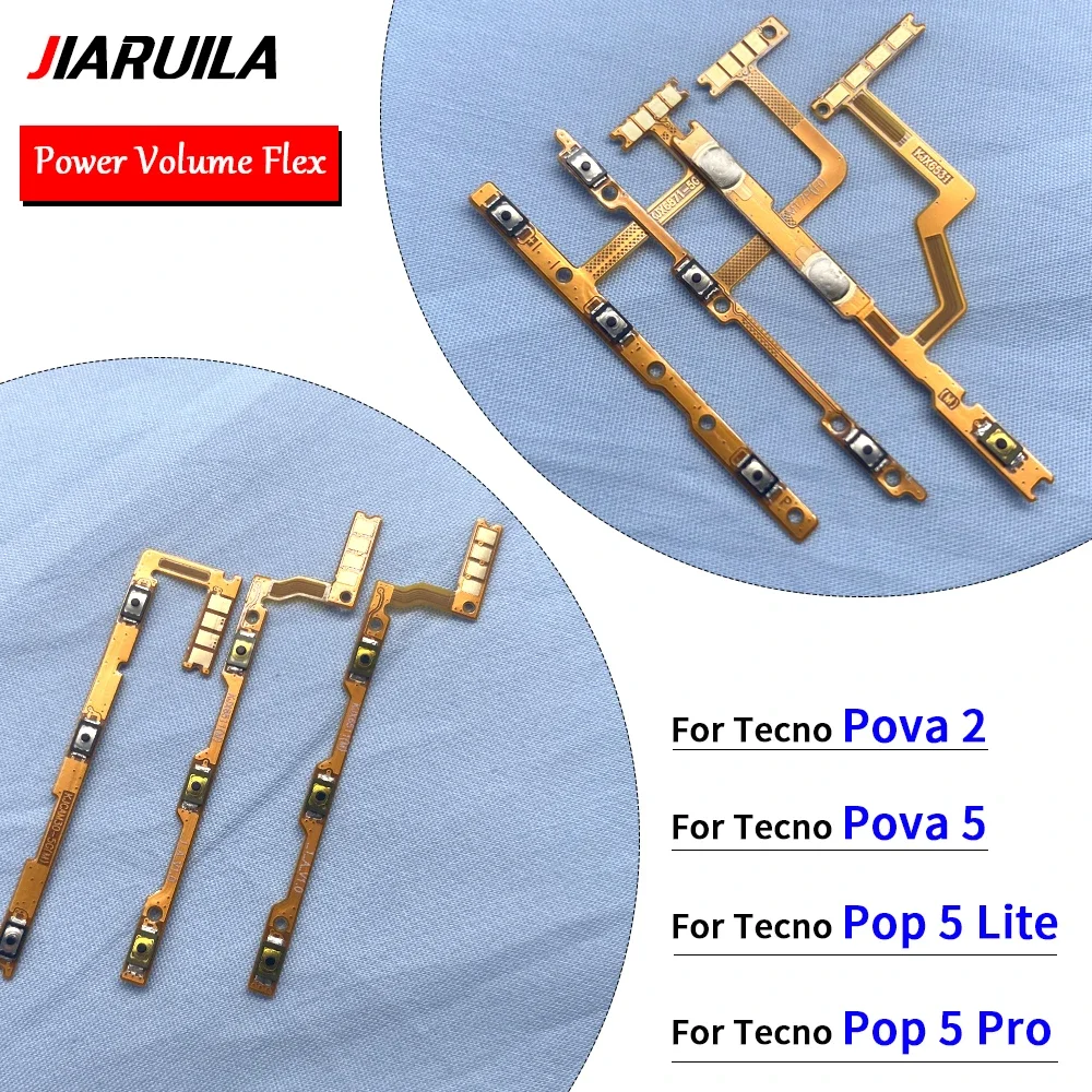 10 PCS Volume Button Power Switch On Off Button Flex Cable For Infinix GT 20 Pro/Smart 6HD X6511 X6512/8 Pro/9/ Tecno Camon 17