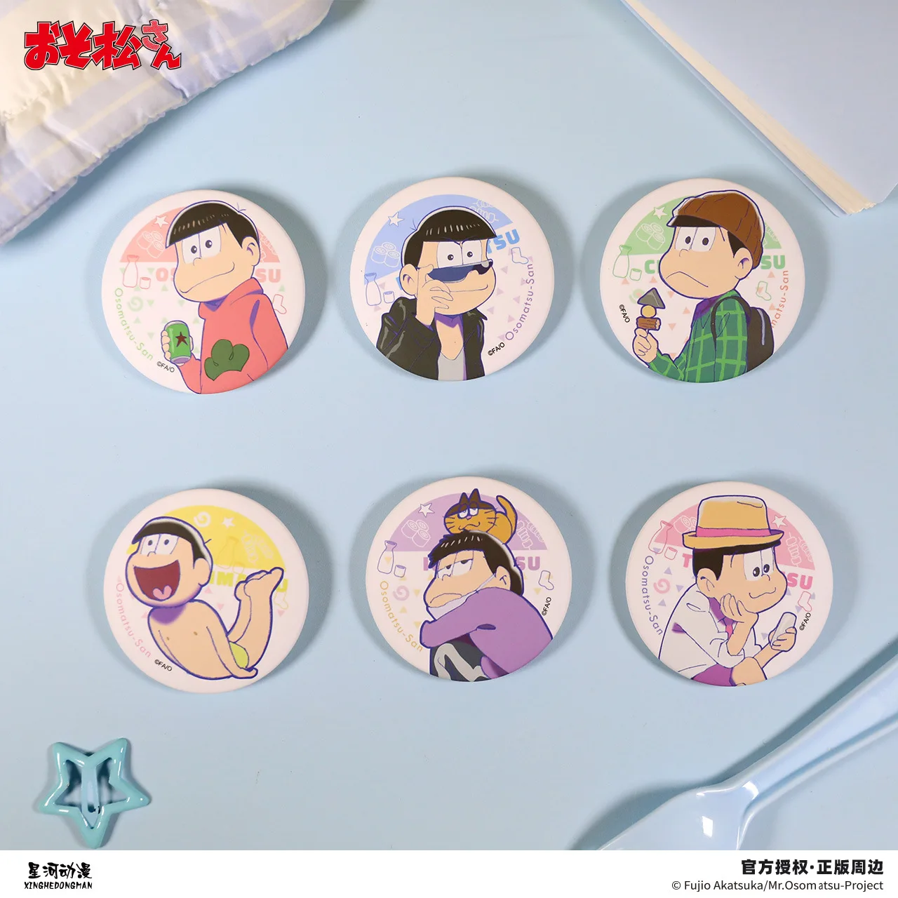 Mr.Osomatsu Karamatsu Choromatsu Ichimatsu Jyushimatsu Todomatsu China Official Authorization Relax Time Series Badge Pins