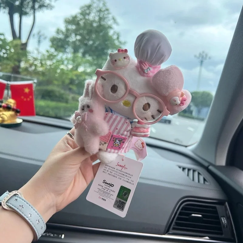 Sanrio Hello Kitty Pp Cotton Hug The Rabbit Doll Backpack Belt Dual-Use Plush Pendant Desktop Decoration Doll Birthday Gifts