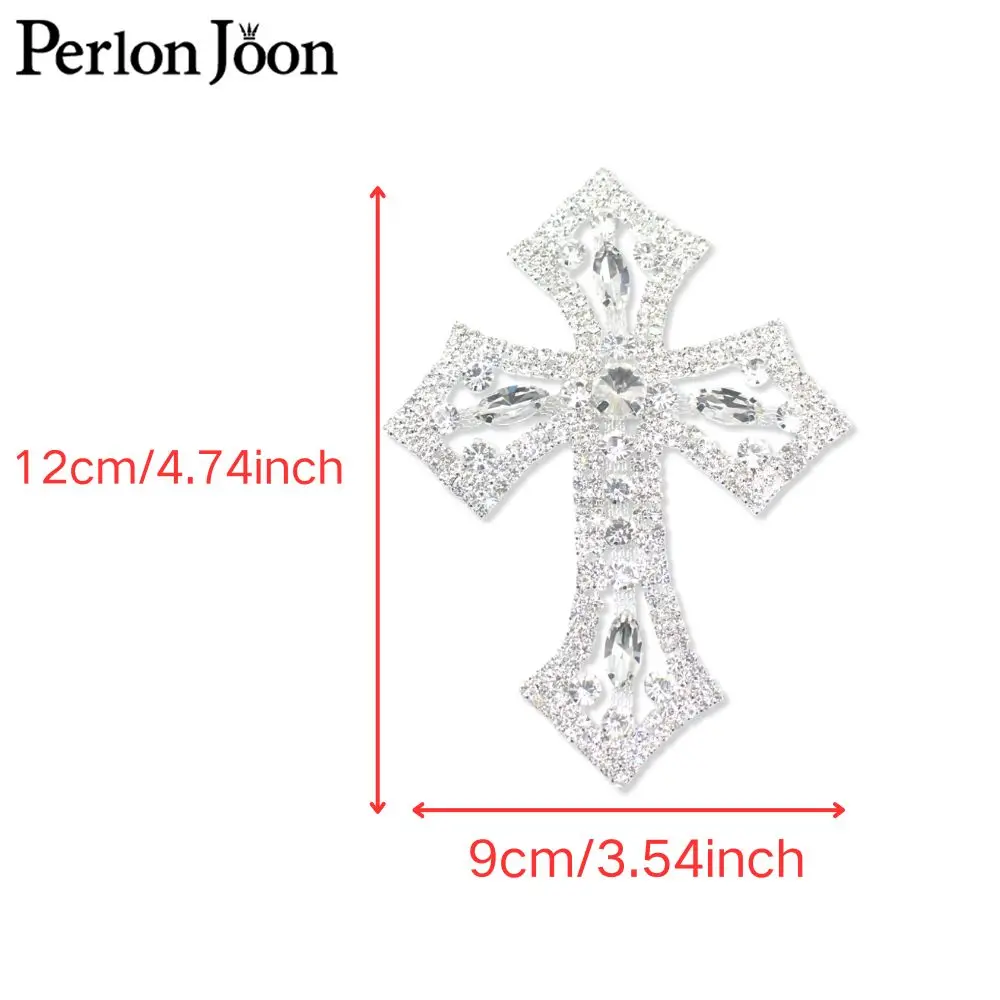 1PCS glittering DIY crystal mini cross rhinestone applique glass patch sewn for wedding bag, shoe decoration YHX077