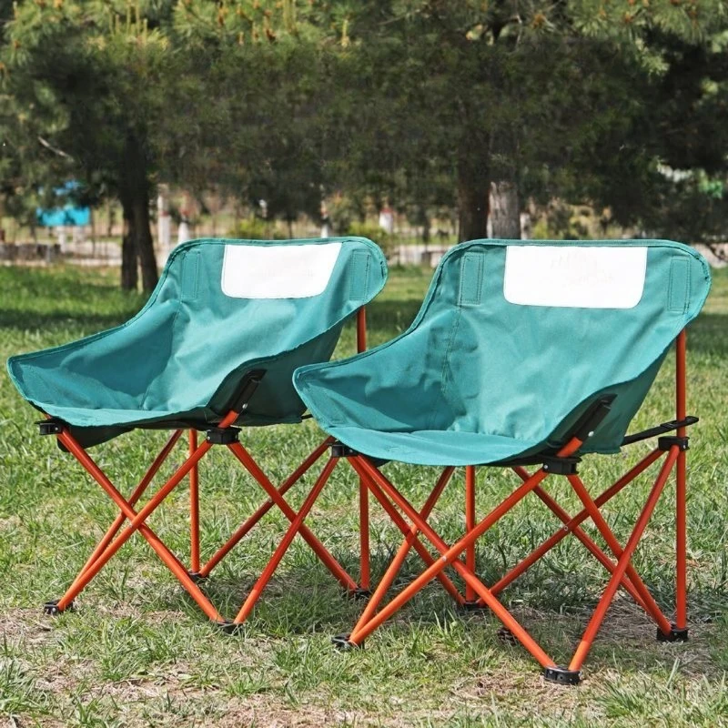 1Pcs Convenient Travel Camping Folding Chair Small Outdoor Folding Moon Chair