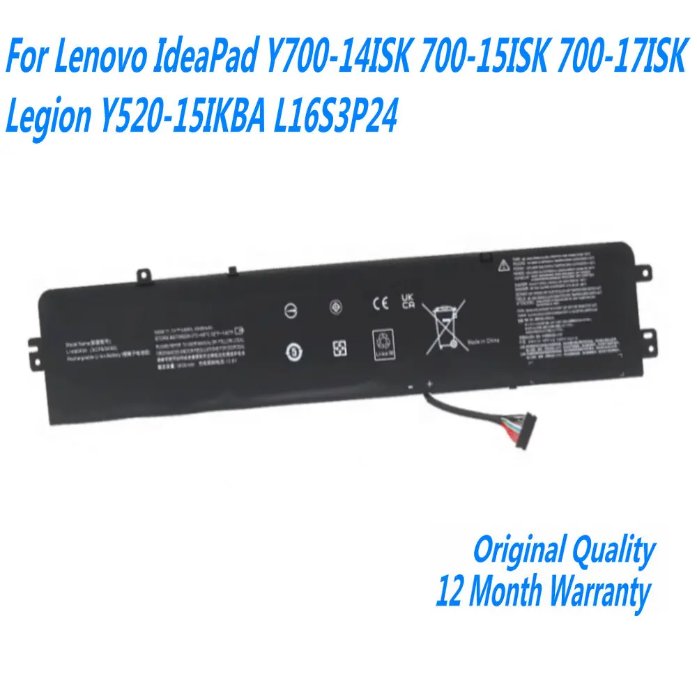 

NEW L14M3P24 Laptop Battery For Lenovo IdeaPad Y700-14ISK 700-15ISK 700-17ISK Legion Y520-15IKBA L16S3P24 45WH/4050mAh