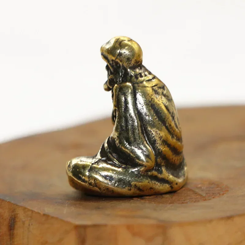1/2pcs Bronze Bronze Buddha Statue Solid Foot Bronze Statue of Bodhi Dharma Patriarch Ornament Ancient Craft Retro Paste