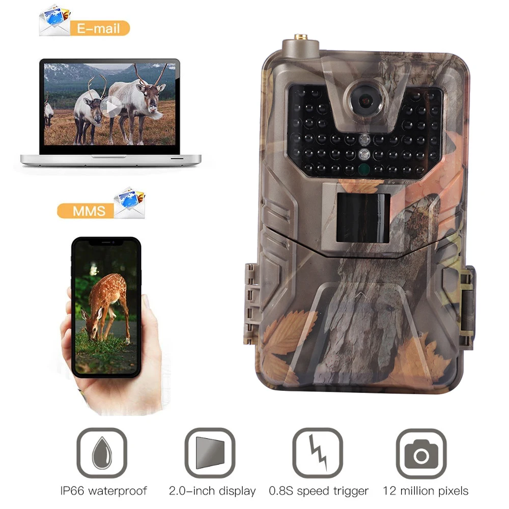 Outdoor 2G MMS SMS SMTP Trail Wildlife Camera 20MP 1080P Night Vision Cellular Mobile Hunting Cameras HC900M Wireless Photo Trap