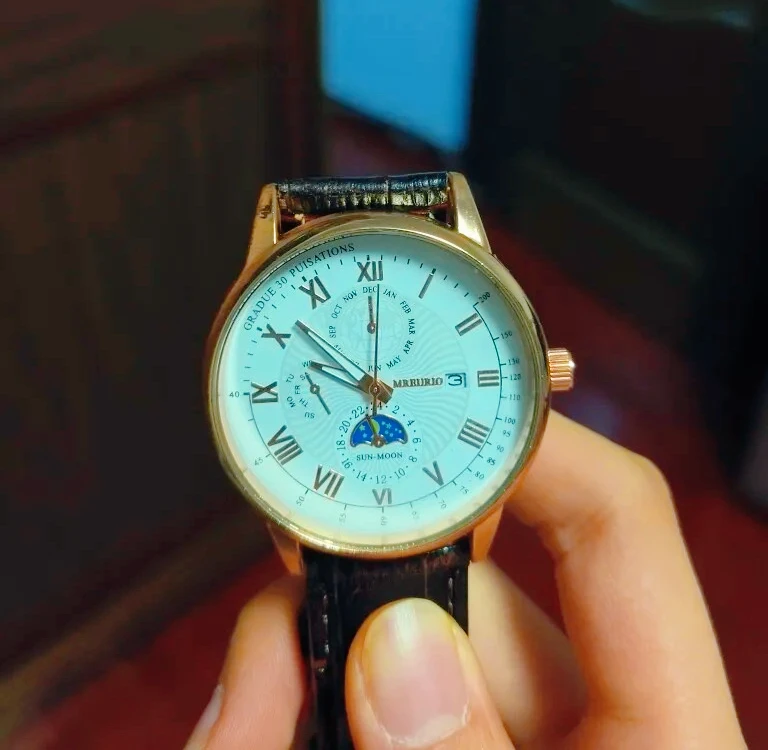 

2026 French style Men Sports Quartz Wristwatch Luminous Date Display Leather Strap Male Business Clock Gift