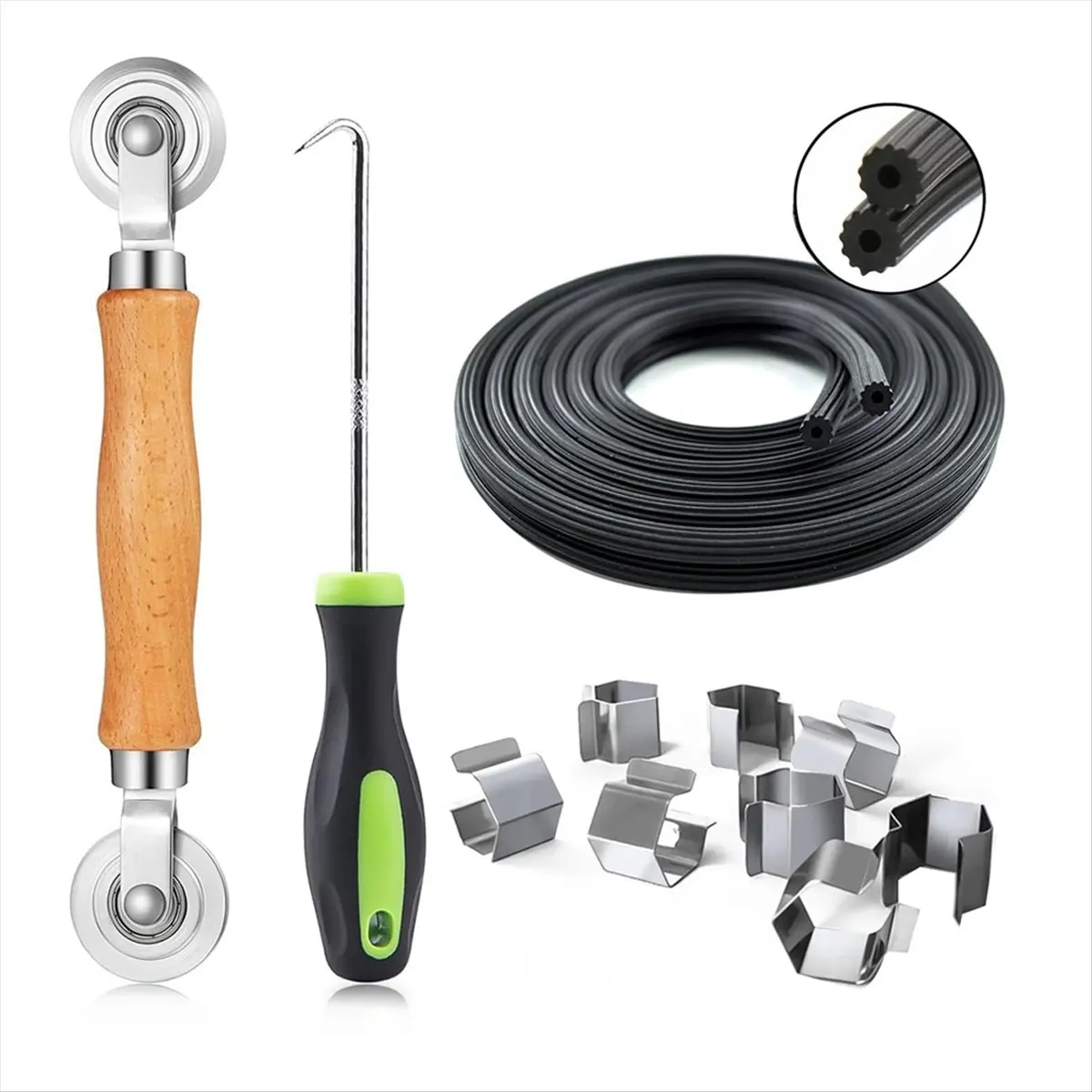 2026 Trend Screen Repair Kit, Screen Roller Tools,Roller with Bearing & Removal Hook & Screen Clips, Screen Spline for Install