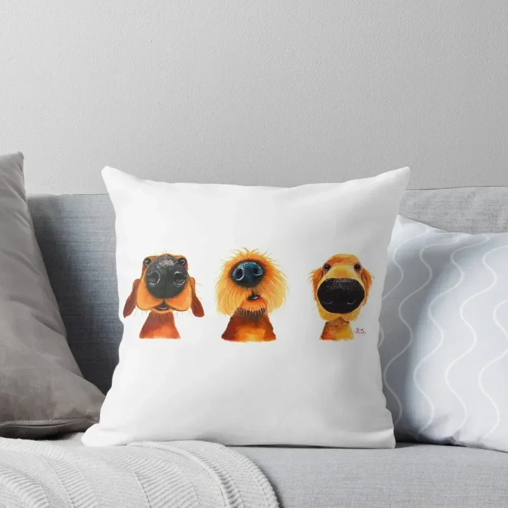 NoSeY DoG PRiNT ' THe PuPPY DoGS ' By Shirley MacArthur Throw Pillow Decorative Cover For Living Room Plaid Sofa pillow