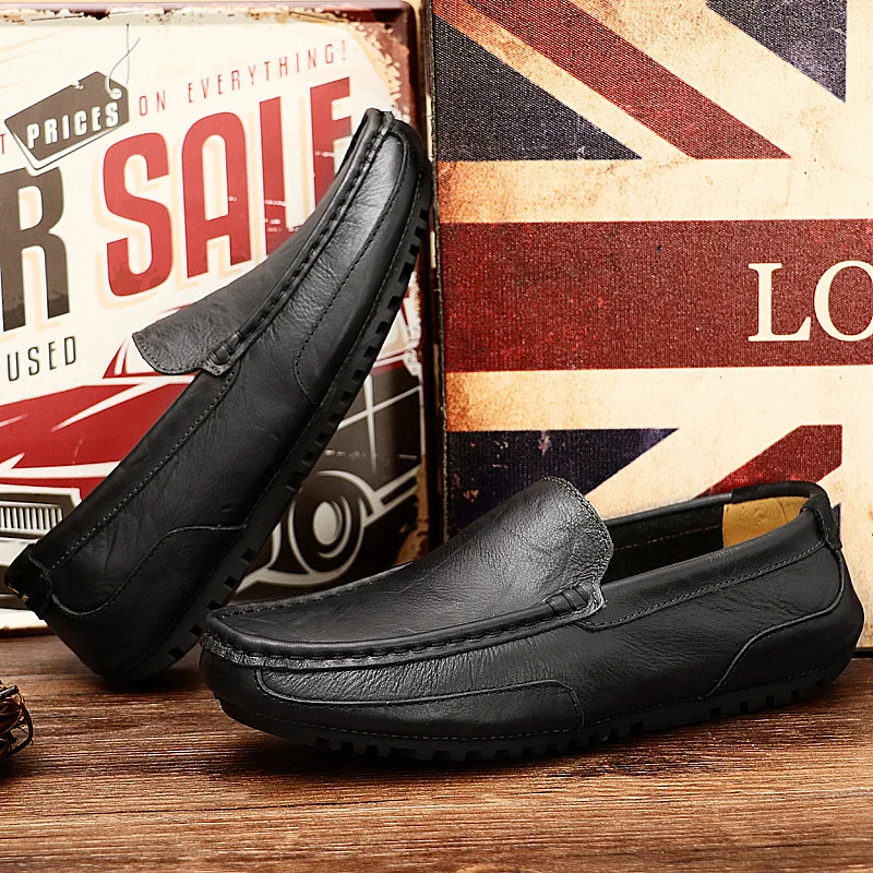 

YUYIN 2026 Men's Shoes Best-Selling Genuine Leather Casual Luxury Brand Men's Loafers, Breathable Slip-On Shoes for Men