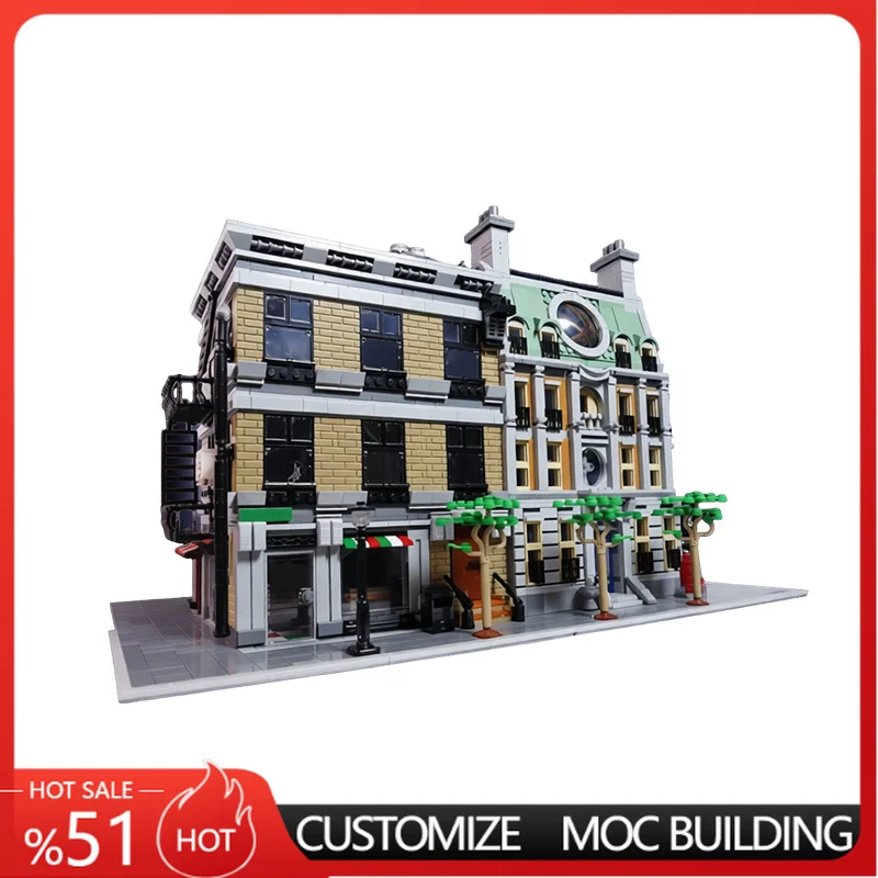 2712Parts Apartment Modular Street View Custom Building Blocks MOC Model Toy Collection Birthday Gift For Modular Building Fans