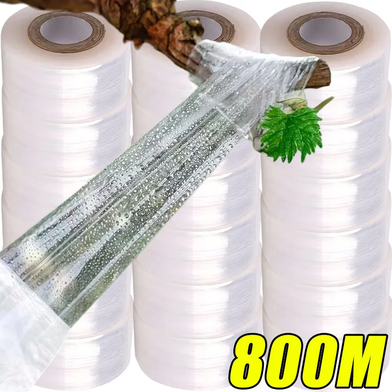 Cinta de injerto de PE autoadhesiva de 200M-800M, película estirable para plantas de árboles de jardín, plántulas, accesorios de injerto de tomate y vid