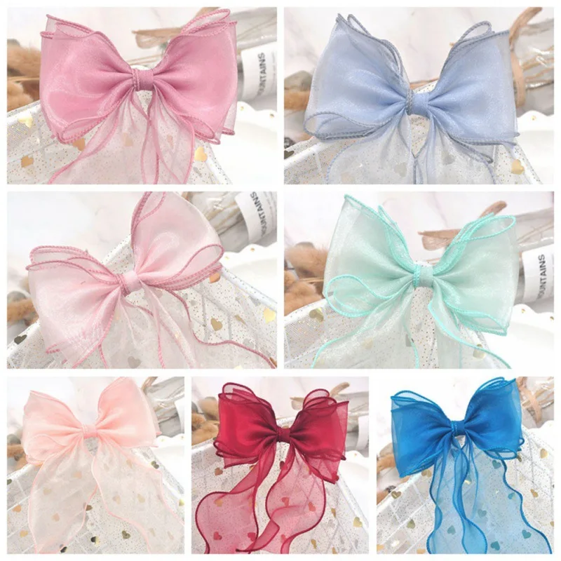 Pearl Big Bows Ribbons Children\'S Hair Accessories Braided Hairpins Headdresses Summer Girls Princess Hairpins Kids Headwear