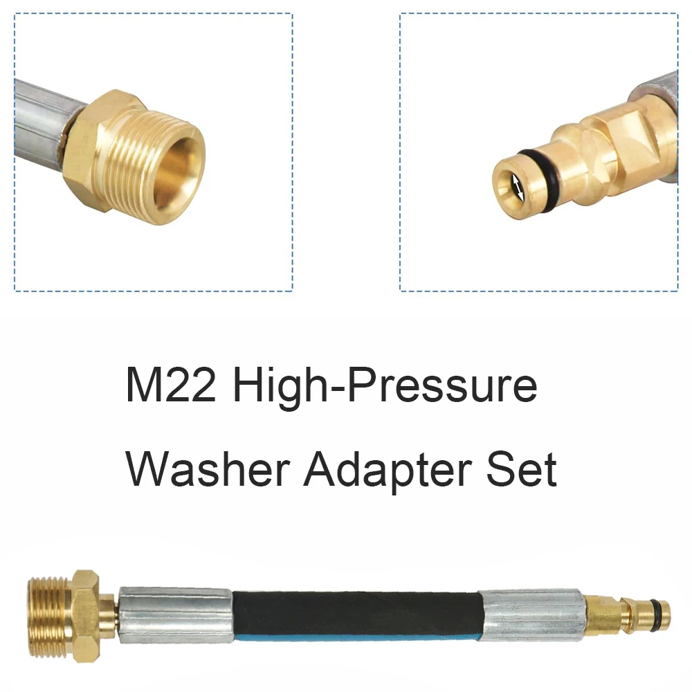 M22 High Pressure Washer Quick Connect Adapter Kit Water Gun Inlet Conversion Joint Hose Connector Fit Karcher K2 K3 K4 K5 K6 K7 view 2
