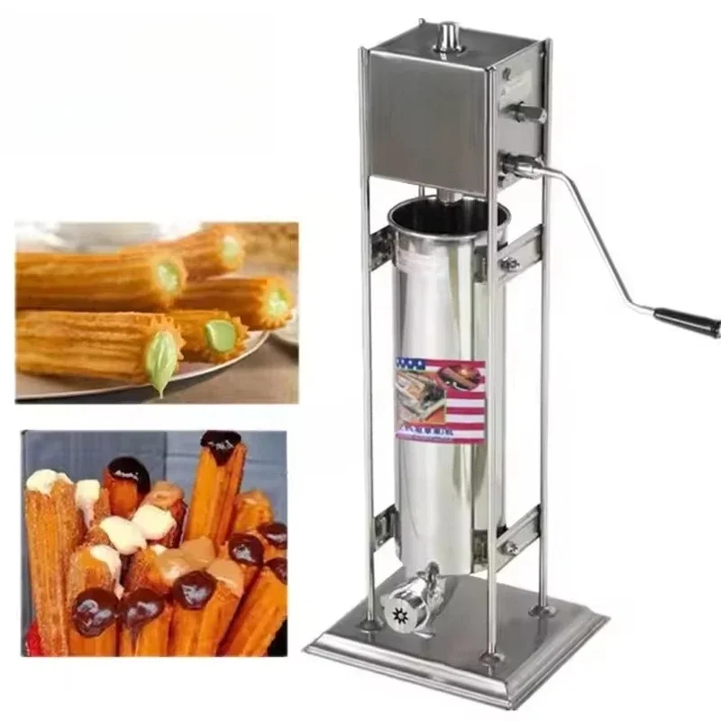 Electric fritters making deep-fried dough with a deep fryer extruding Latin fruit donut machine