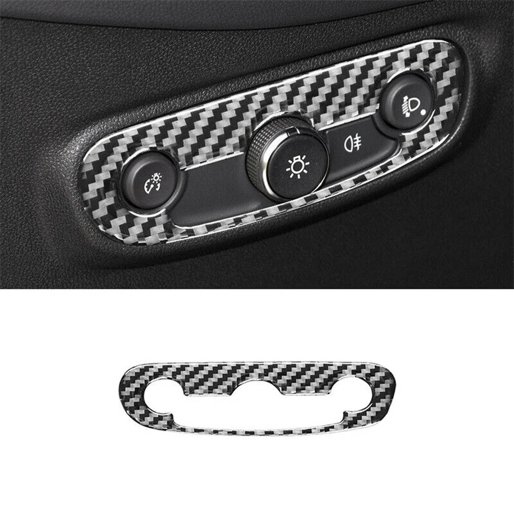 Car Headlight Switch Cover Trim Sticker Carbon Fiber for Chevrolet Equinox 2017 2018 2019 2020 2021 2022 Accessories