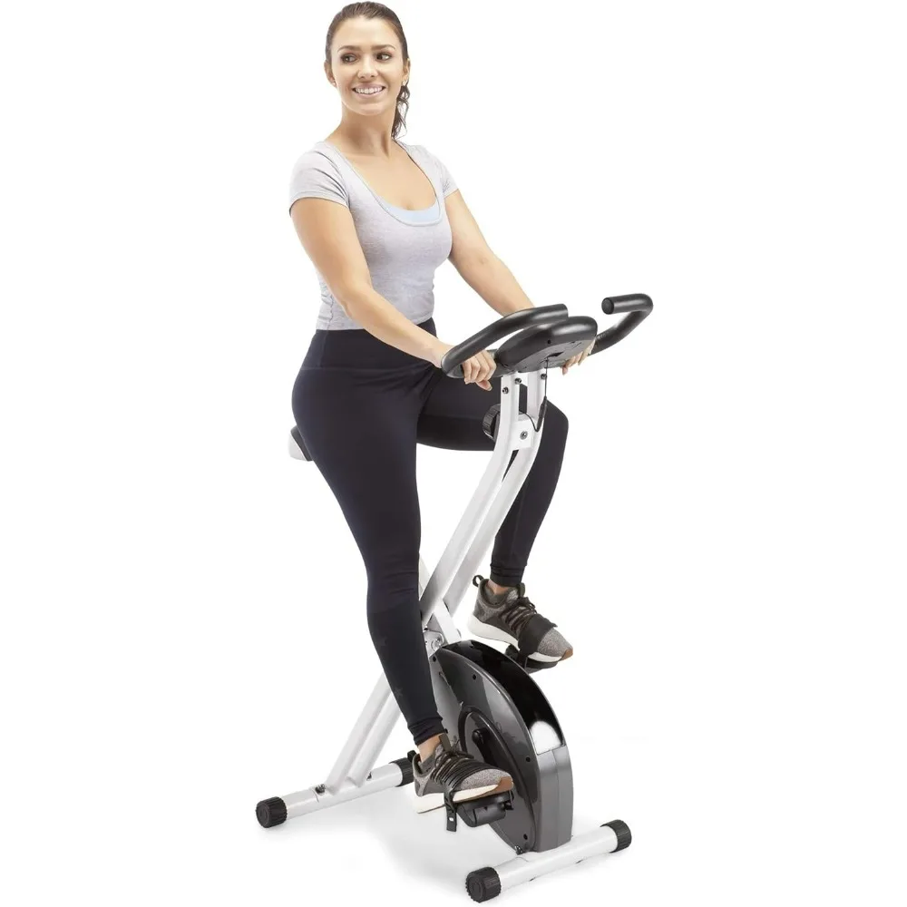 Bicicleta ergométrica vertical dobrável com resistência ajustável, treino Cardio, treinamento de força, vários estilos disponíveis