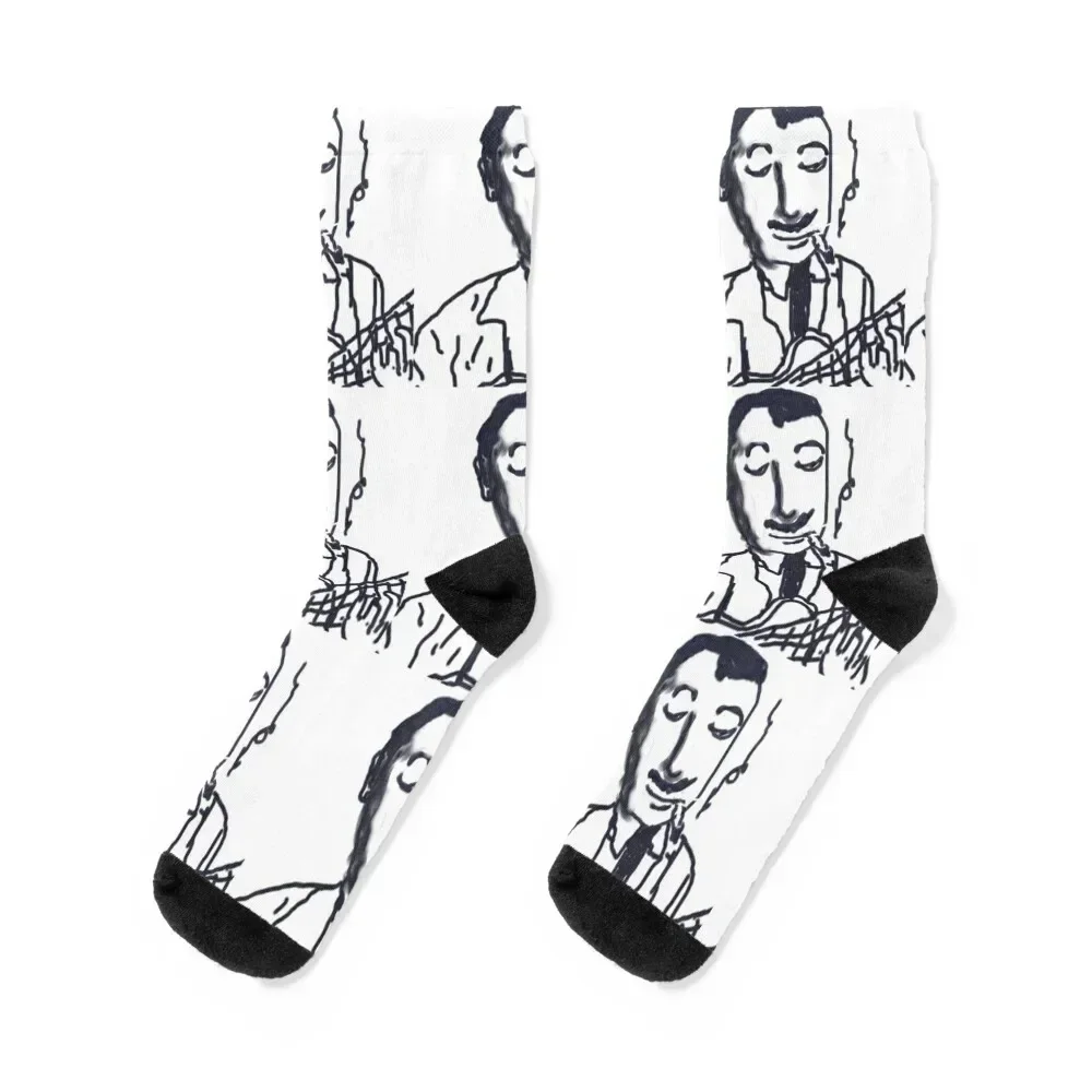 Django Reinhardt, Gyspy Jazz Guitarist, Hot Club, Hot jazz, Guitar, drawing Socks Toe sports Stockings man Boy Socks Women's