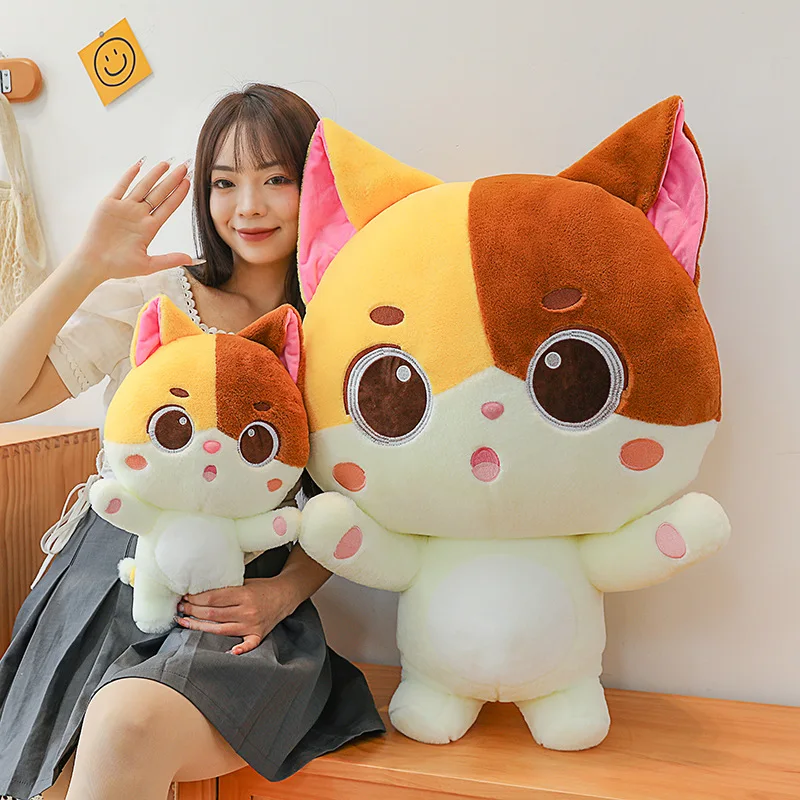 Jouet en peluche chat Kawaii, chaton mignon, poupée en peluche pour enfants, oreiller de sommeil câlin, poupée douce, cadeau d'anniversaire et de noël pour enfants