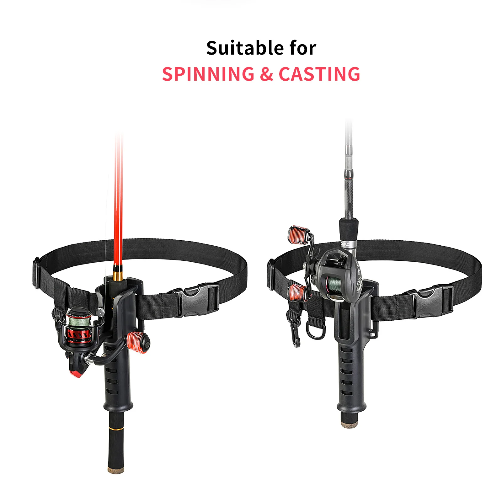 Rod Holder Lure Fishing Belt Inserter Gimbal Fighting Waist Support Stand Adjustable Strap Outdoor Fishing Stand Assist Tackle