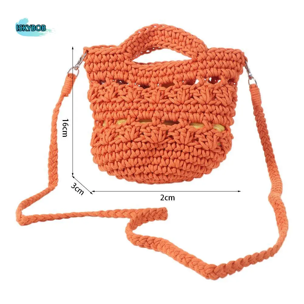 

Fashion Summer Weaving Beach Bag Solid Color Korean Style Crochet Shoulder Bag Knitting Vacation Women's Handbags Travel