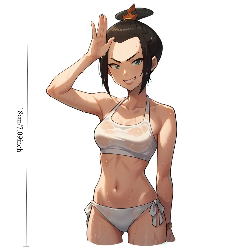 Anime Girl 2D Flat Vinyl Sticker, Waterproof Decal for Car, Laptop & Water Bottle view 2