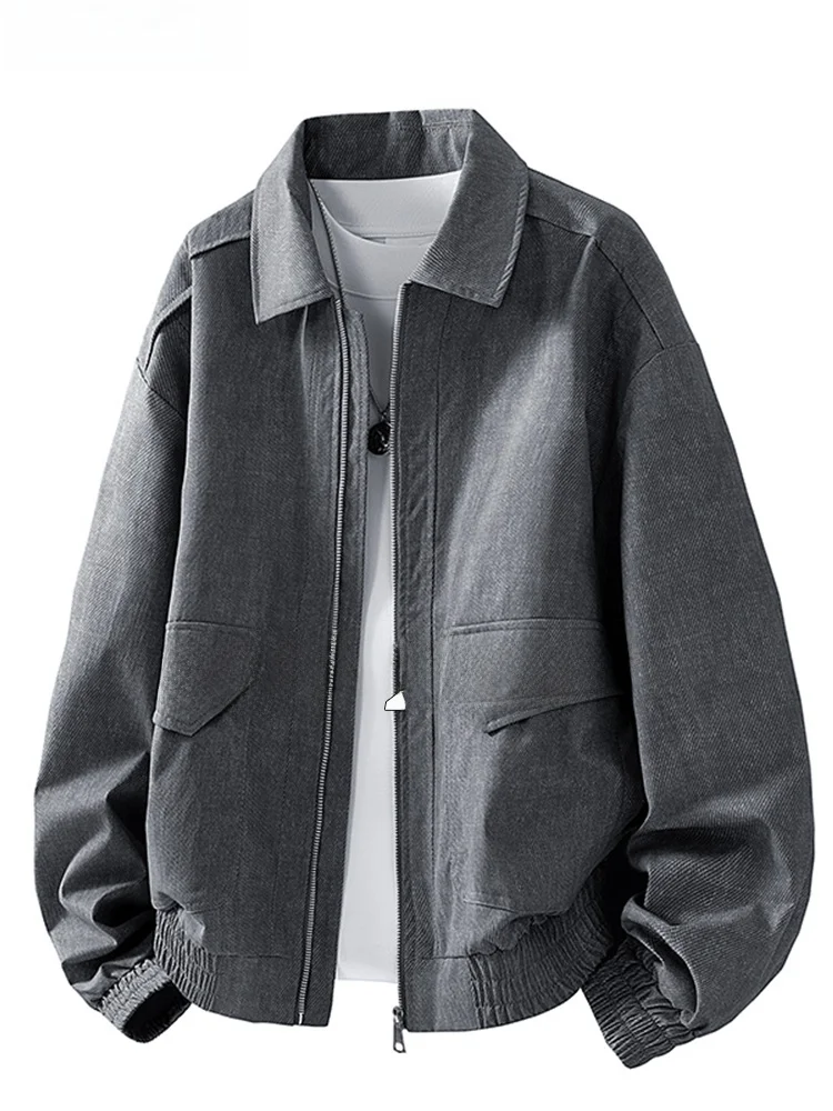 

Мужская куртка больших размеров в американском ретро-стиле, повседневная, мотоциклетная, весенне-осенняя, свободного кроя, модная, городская, из полиэстера и нейлона.