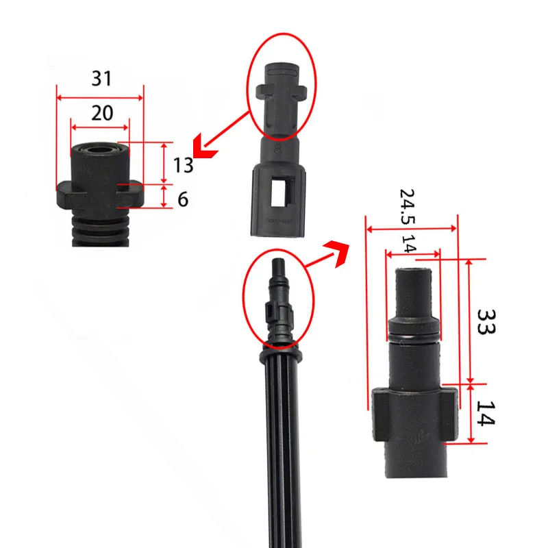 High Pressure Cleaner for Karcher K2 K3 K4 K5 K6 K7 Water Gun Adapter Conversion Between KARCHER and LAVOR/Parkside Connector