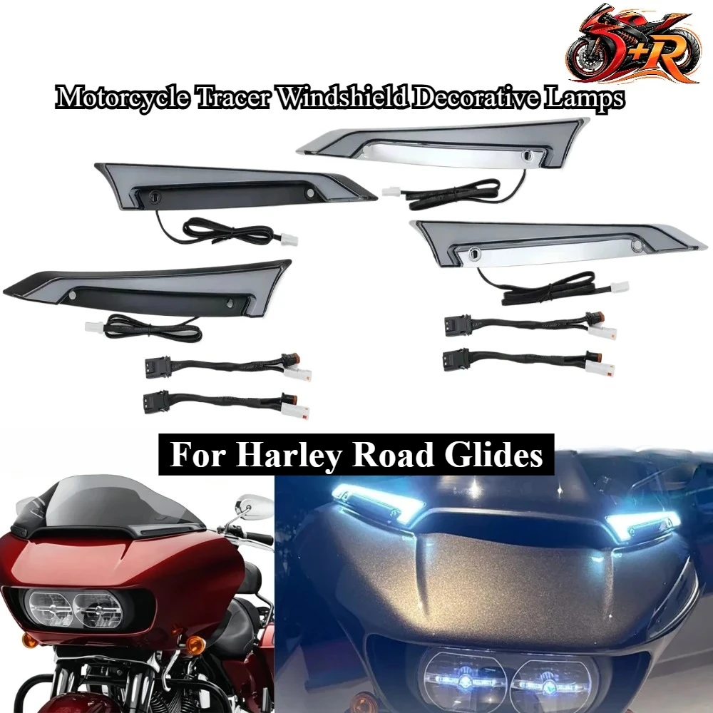 

NEW Motorcycle Tracer Windshield Decorative Lamps and Turn Signal Lamps For Harley Road Glides