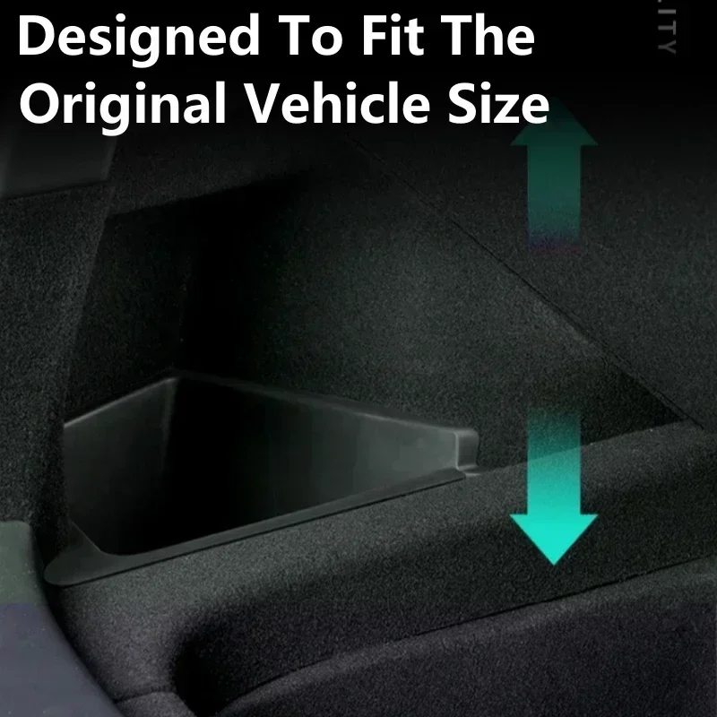 Car Trunk Side Storage Box For Tesla Model Y 2018-23 Hollow Cover Organizer Flocking Mat Partition Board Stowing Tidying