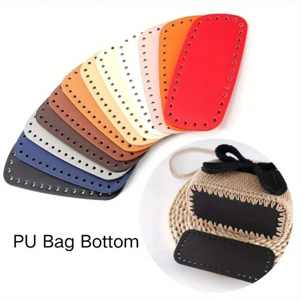 DIY PU Leather Bag Bottoms - Oval/Rectangle Crochet Bag Base with Holes, Used for DIY Crochet Bag Shoulder Bag Wallet Making
