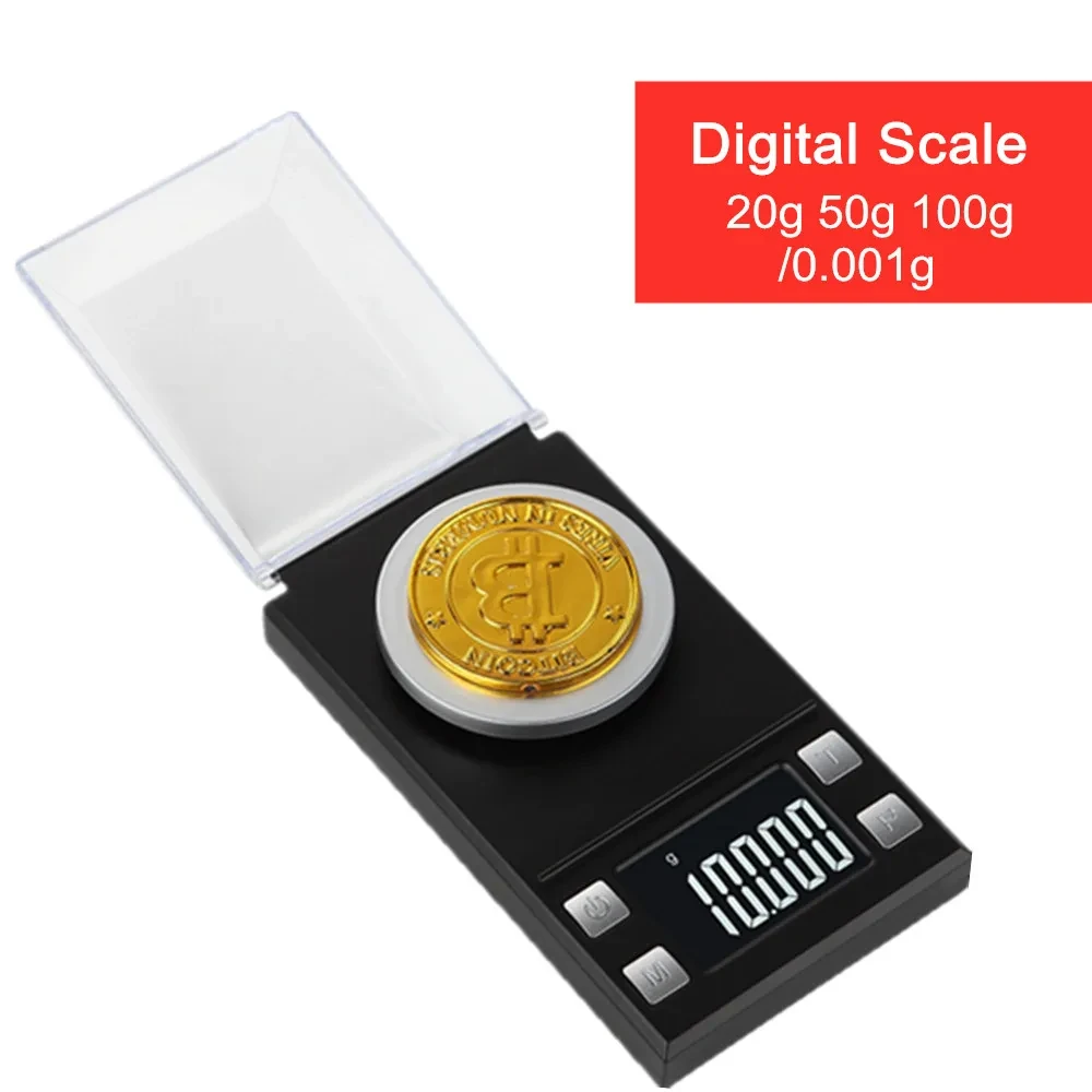 20g/50g/100g Digital Jewelry Scale Balance Gram Scale 0.001g High Precision Gold Mini Pocket Scale Medicinal Herbs Weight Tool