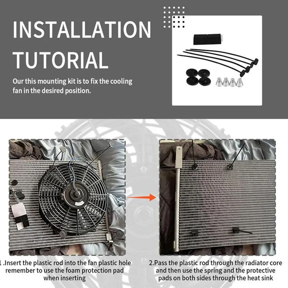 

Fan Mounting Kit Electric Radiator Fan Ties Straps Mounting Kit Fan Push Through Radiator Tie Strap For Electric Cooling Fa Q6B6