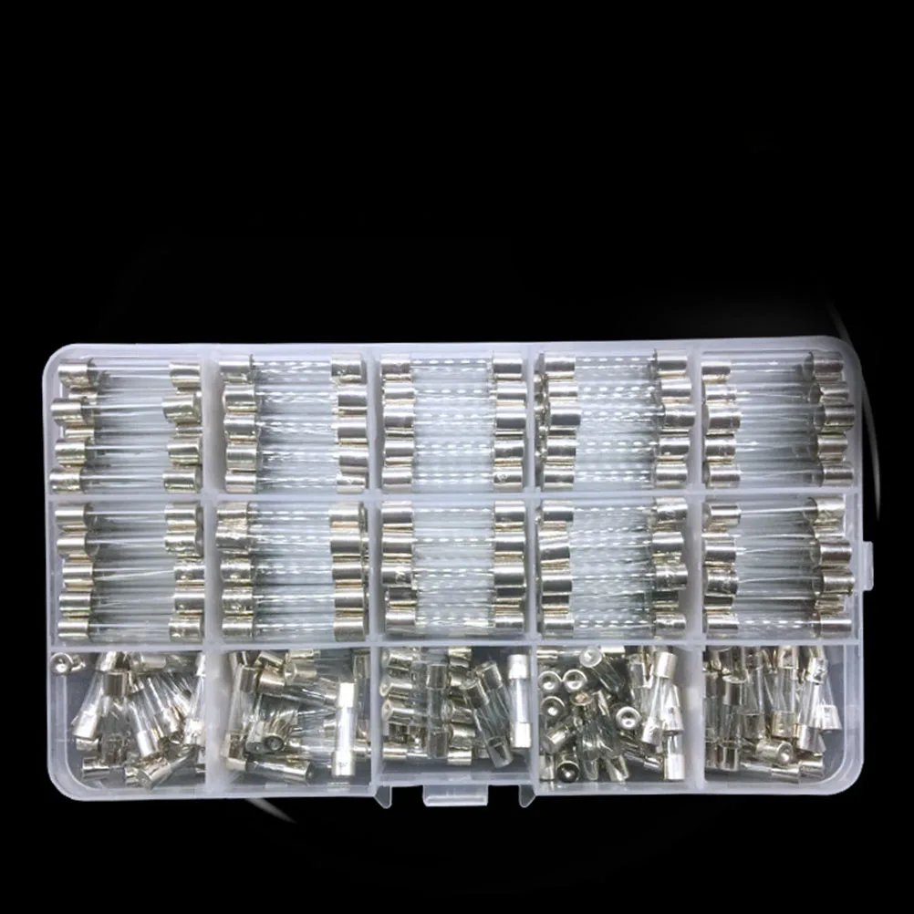 

250pcs Glass Tube Fuse Kit 0.2A 20A Fast Blow Fuses Assorted Set for Home Auto Electronics Storage Case Included