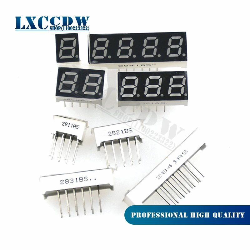 5pcs 7 segment 0.56 in common Cathode 1 Bit digital Tube 0.56" inch 0.56in. Red LED Display LED Digital tube