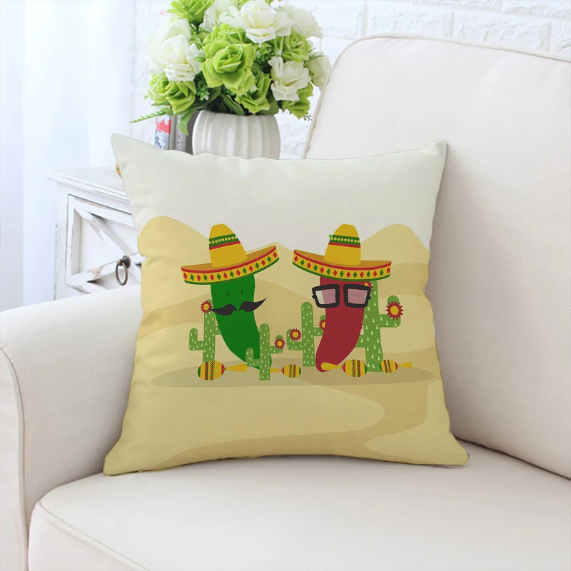 

Happy Cinco De Mayo Cushion Cover 45*45 Decorative Cushions for Sofa Pillowcase 40x40 Throw Pillow Covers Fall Decor Pilow Cases