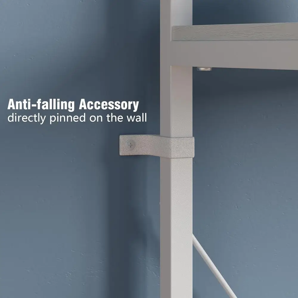 Bookshelf 5 Tier Deformable Corner Bookcase Free Standing Modern Industrial Book Storage Display Book Shelf for Bedroom Living R