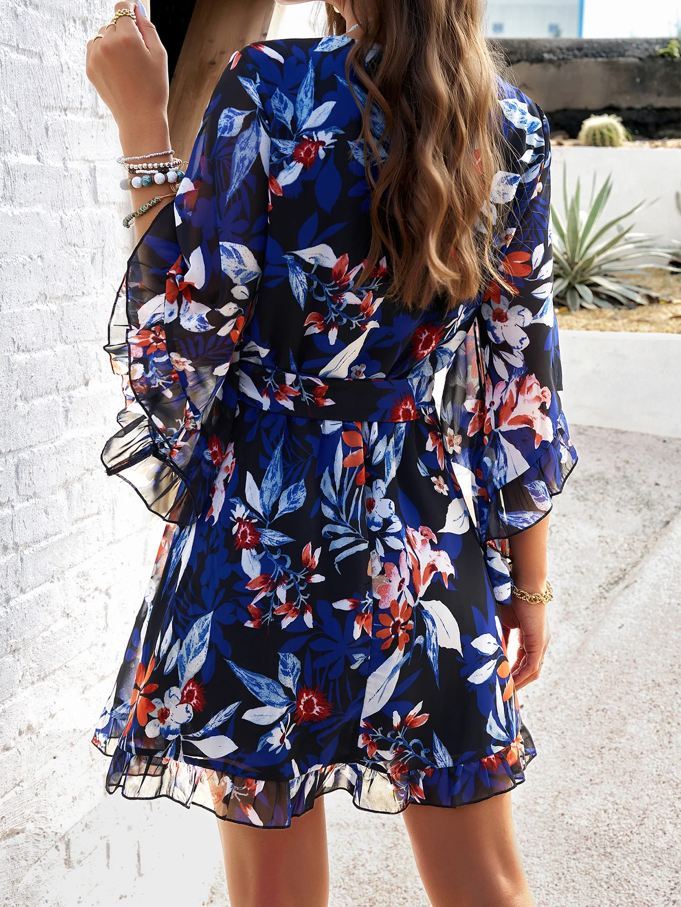 

Women's Autumn/Winter Vacation Fashion Long Sleeve Printed Long Skirt Dress - Casual Wear for 2025