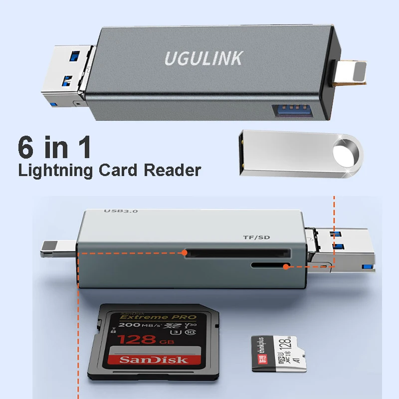 

OTG SD TF Card Reader 480Mbps High-speed Transmission Adapter Flash Drive Adapter Lightning Type C USB 2.0 Micro USB Card Reader