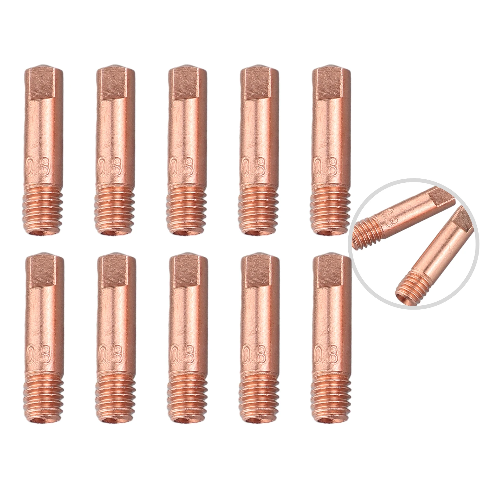 10pcs M6 Welding Torch Tips Holder Gas Nozzle Copper Tool 0.8mm/1.0mm/1.2mm MB-15AK MIG/MAG For Welding Machine M6x1 Wire Mouth