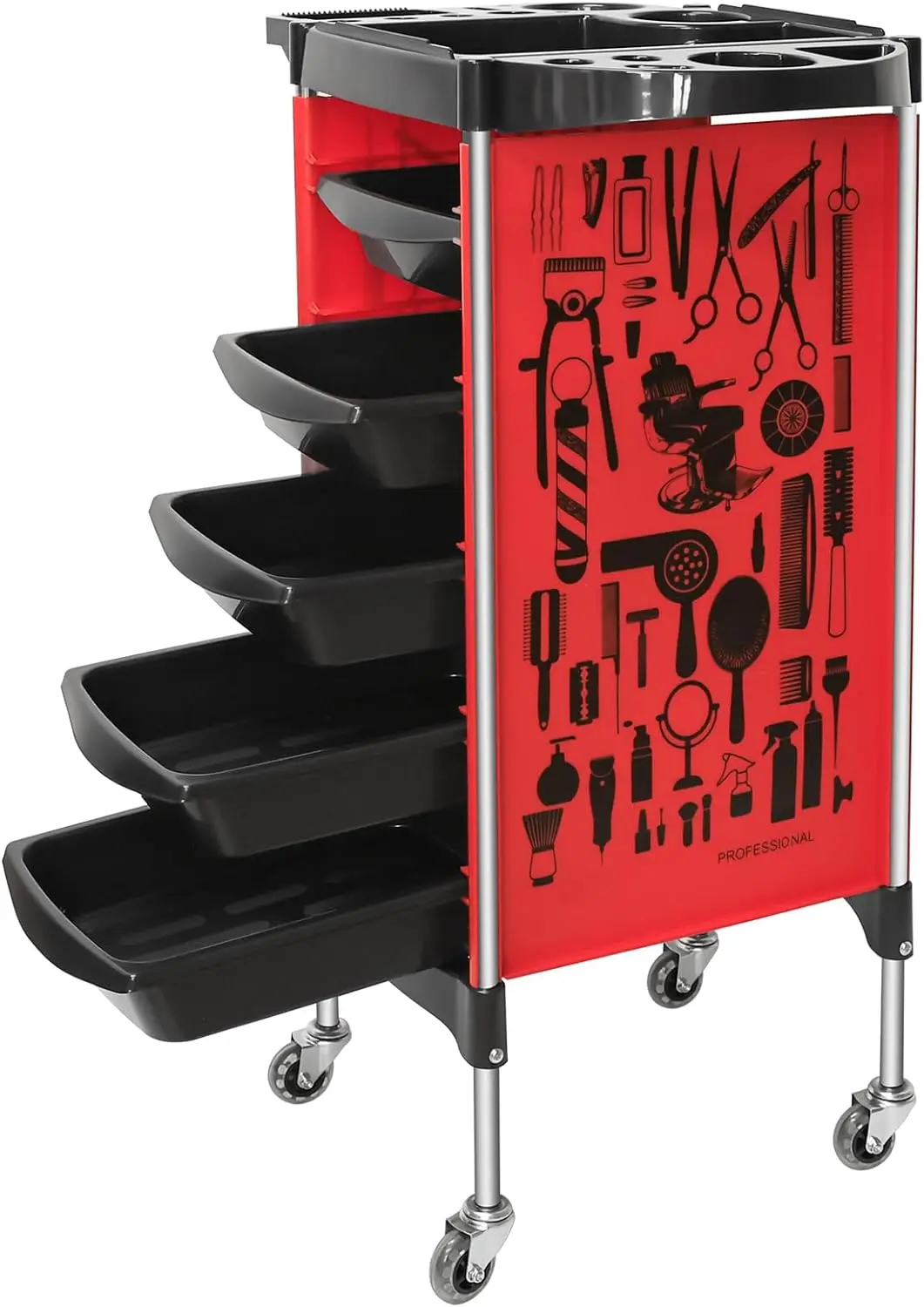 Barbershop Rolling Cart Hairdressing Tool Storage Trolley Cabinet New Beauty Salon Large Capacity Moveable Station Barber