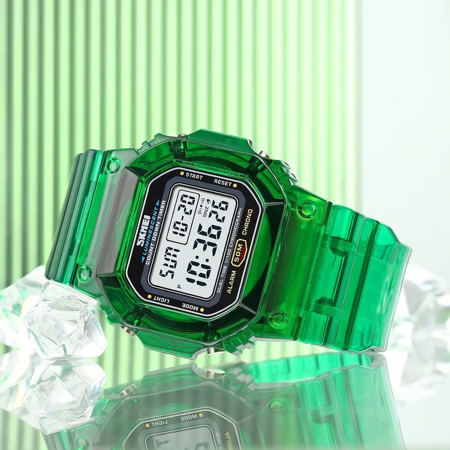 ساعة رقمية عسكرية للرجال 50 متر مقاومة للماء بإضاءة خلفية LED رياضية #5