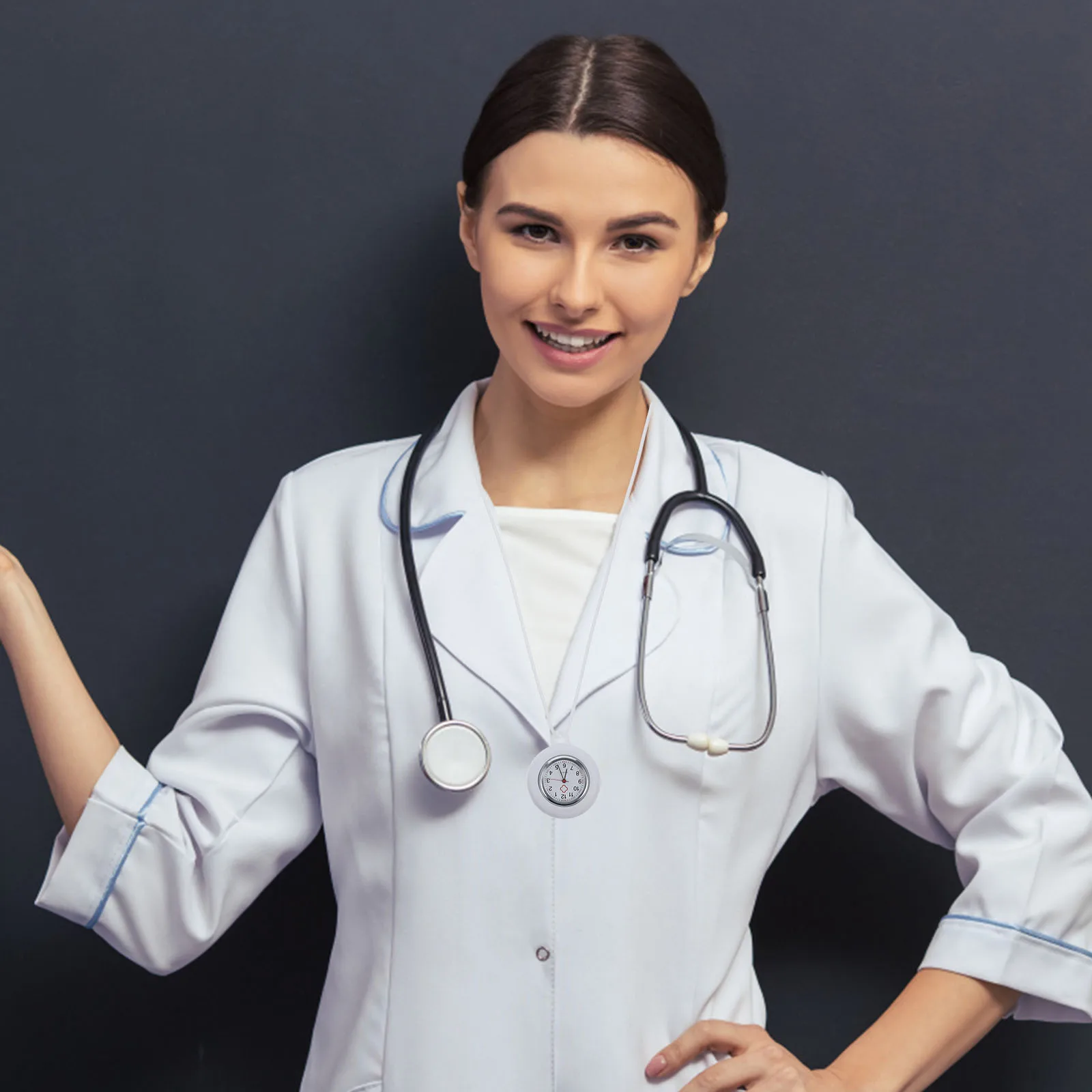 ممرضة جيب سيليكون معلقة فوب ملحق طبي دائم خفيفة الوزن العملي المحمولة ممرضة ساعة الملابس الديكور